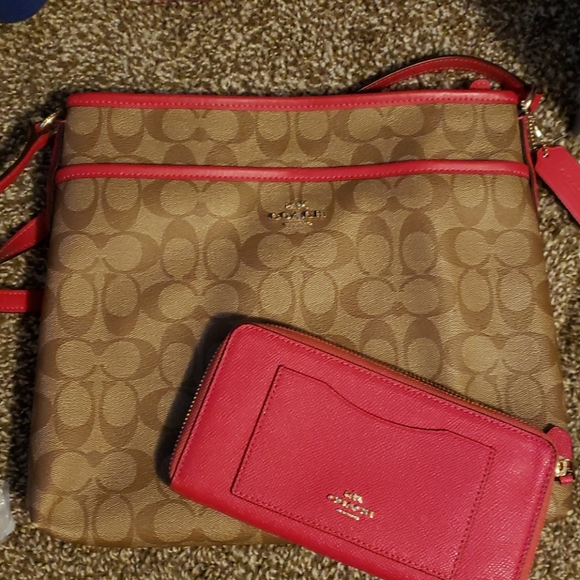 Authentic Coach Purse and Accordian Wallet - Picture 1 of 8